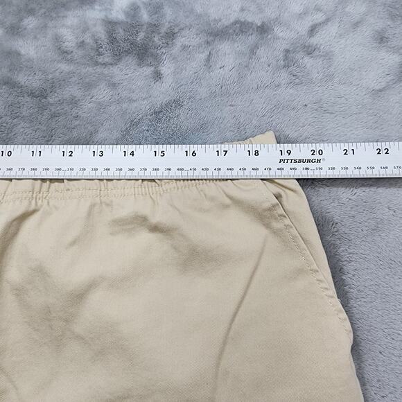 Blair Pants Womens L Tan Khaki Pull On Crop Capri Criss Cross Cutout Hem Casual - Picture 6 of 10